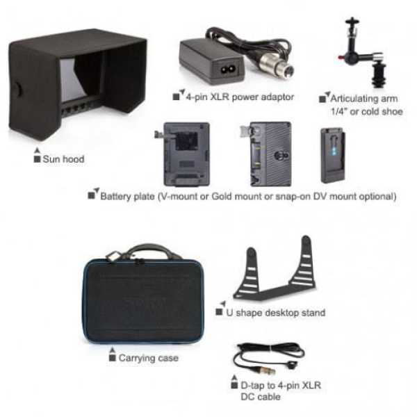 Swit S-1093F Luxus Kit, 2K/3G/HD/SD-SDI / HDMI Full HD Monitor, 450 Nits, ohne Akku-Platte